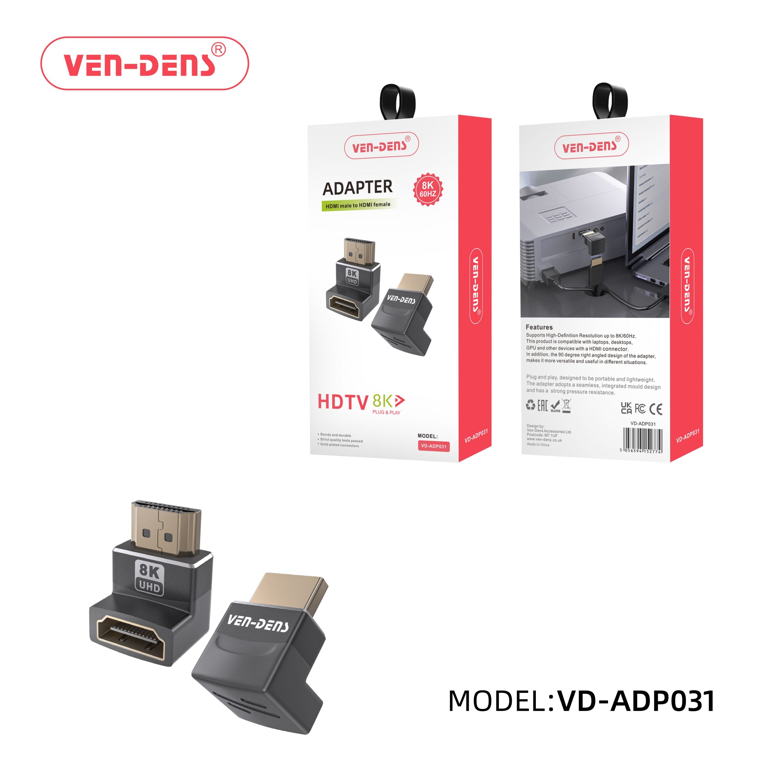 Ven Dens 8K Displayport Adapter“ Premium Quality, Stylish & Durable Protective Case